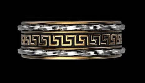 Cyril Greek Ring | Loni Design Group | Rings  | Men's jewelery|Mens jewelery| Men's pendants| men's necklace|mens Pendants| skull jewelry|Ladies Jewellery| Ladies pendants|ladies skull ring| skull wedding ring| Snake jewelry| gold| silver| Platnium|