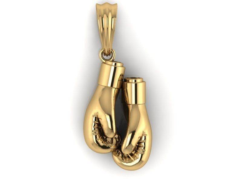 Custom Order For Brigitt - KO Boxing Glove Pendant *Yellow Gold Plated - Newfoundland Flag on Gloves / Cuff 1 KTKO / Cuff 2 Heart Symbol* | Loni Design Group |   | Men's jewelery|Mens jewelery| Men's pendants| men's necklace|mens Pendants| skull jewelry|Ladies Jewellery| Ladies pendants|ladies skull ring| skull wedding ring| Snake jewelry| gold| silver| Platnium|