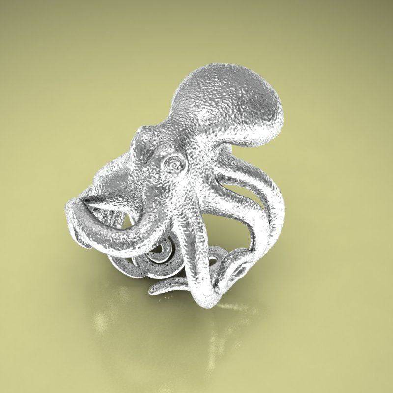 Otto Octopus Ring | Loni Design Group | Rings  | Men's jewelery|Mens jewelery| Men's pendants| men's necklace|mens Pendants| skull jewelry|Ladies Jewellery| Ladies pendants|ladies skull ring| skull wedding ring| Snake jewelry| gold| silver| Platnium|