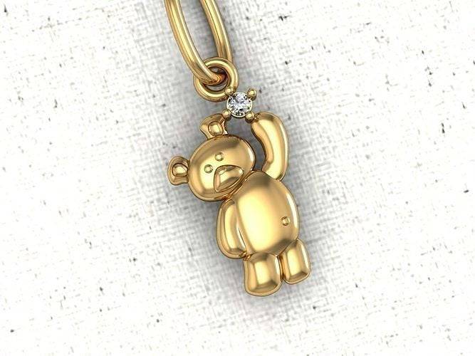 Booboo Teddy Bear Pendant *Moissanite With 10k/14k/18k White, Yellow, Rose, Green Gold, Gold Plated & Silver* Animal Child Charm Necklace | Loni Design Group |   | Men's jewelery|Mens jewelery| Men's pendants| men's necklace|mens Pendants| skull jewelry|Ladies Jewellery| Ladies pendants|ladies skull ring| skull wedding ring| Snake jewelry| gold| silver| Platnium|