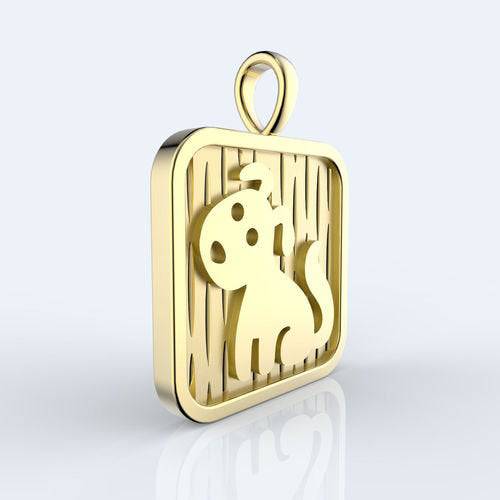 Loyal Year Of The Dog Pendant *10k/14k/18k White, Yellow, Rose, Green Gold, Gold Plated & Silver* Chinese Zodiac Horoscope Charm Necklace | Loni Design Group |   | Men's jewelery|Mens jewelery| Men's pendants| men's necklace|mens Pendants| skull jewelry|Ladies Jewellery| Ladies pendants|ladies skull ring| skull wedding ring| Snake jewelry| gold| silver| Platnium|