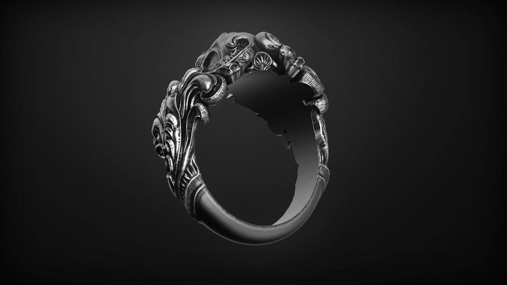 Bates Skull Ring | Loni Design Group | Rings  | Men's jewelery|Mens jewelery| Men's pendants| men's necklace|mens Pendants| skull jewelry|Ladies Jewellery| Ladies pendants|ladies skull ring| skull wedding ring| Snake jewelry| gold| silver| Platnium|