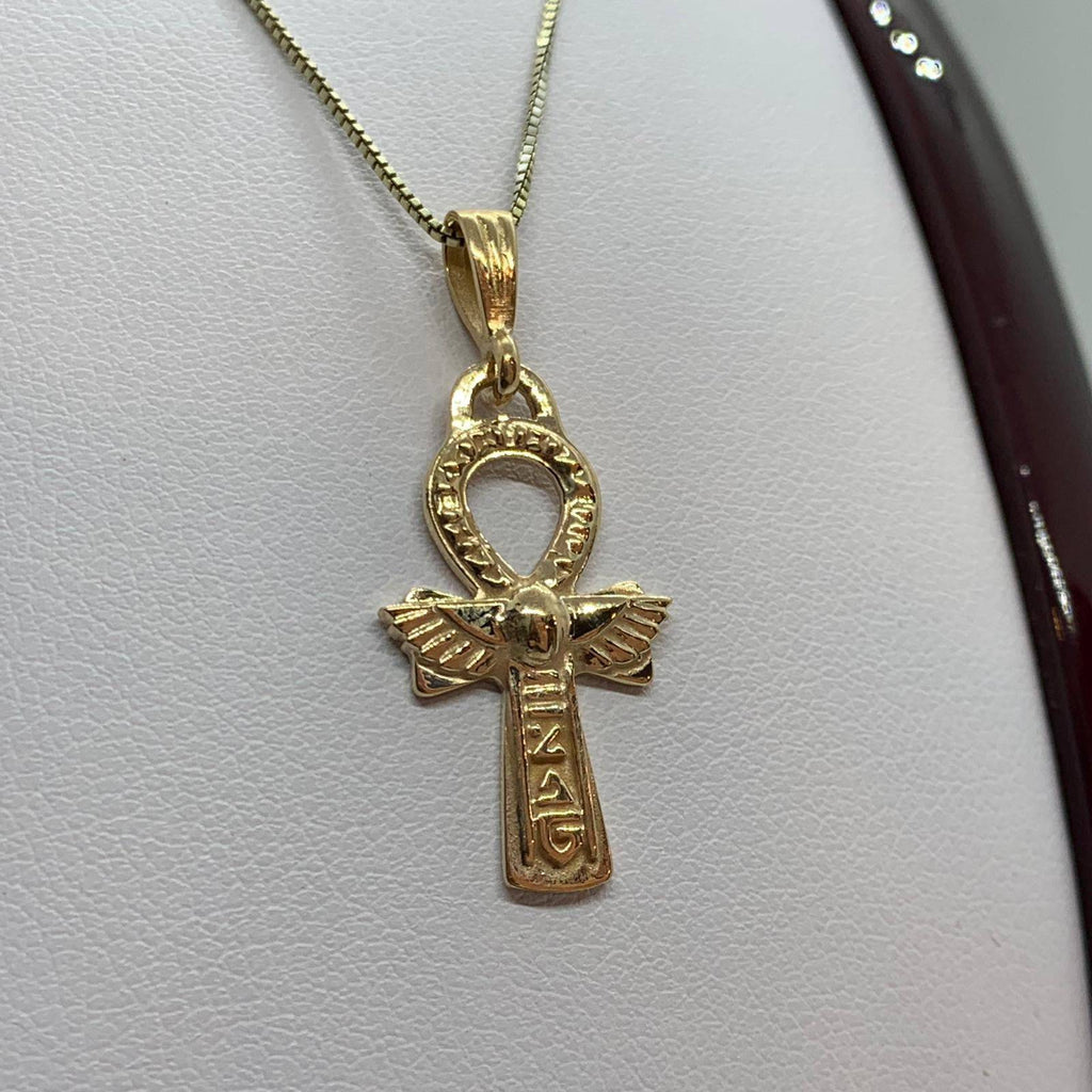 Egyptian Ankh Pendant *10k/14k/18k White, Yellow, Rose, Green Gold, Gold Plated & Silver* Hieroglyphic Egypt Cross Amulet Necklace Charm | Loni Design Group |   | Men's jewelery|Mens jewelery| Men's pendants| men's necklace|mens Pendants| skull jewelry|Ladies Jewellery| Ladies pendants|ladies skull ring| skull wedding ring| Snake jewelry| gold| silver| Platnium|