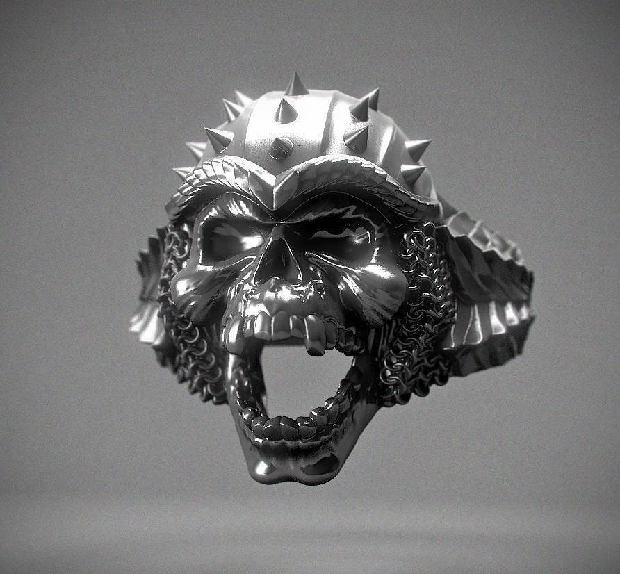 Warrior Skull Ring | Loni Design Group | Rings  | Men's jewelery|Mens jewelery| Men's pendants| men's necklace|mens Pendants| skull jewelry|Ladies Jewellery| Ladies pendants|ladies skull ring| skull wedding ring| Snake jewelry| gold| silver| Platnium|