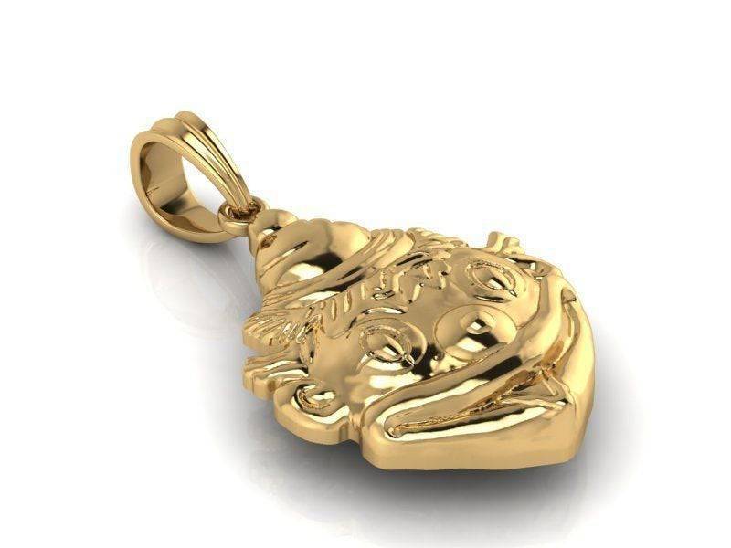 Bozo Clown Pendant *10k/14k/18k White, Yellow, Rose, Green Gold, Gold Plated & Silver* Circus Funny Comedy Laugh People Charm Necklace Gift | Loni Design Group |   | Men's jewelery|Mens jewelery| Men's pendants| men's necklace|mens Pendants| skull jewelry|Ladies Jewellery| Ladies pendants|ladies skull ring| skull wedding ring| Snake jewelry| gold| silver| Platnium|
