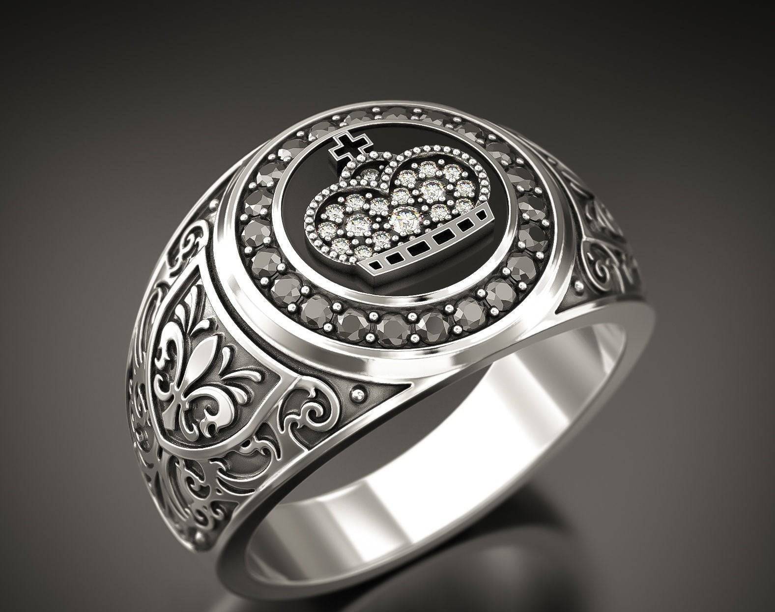 Crown Ring / Moissanite Engagement Ring Set / Vintage Promise Ring Set /  Art Deco Rings Set / Princess Ring / Solid White Gold Bridal Set - Etsy |  Cute engagement rings, Cute promise rings, Fancy jewelry