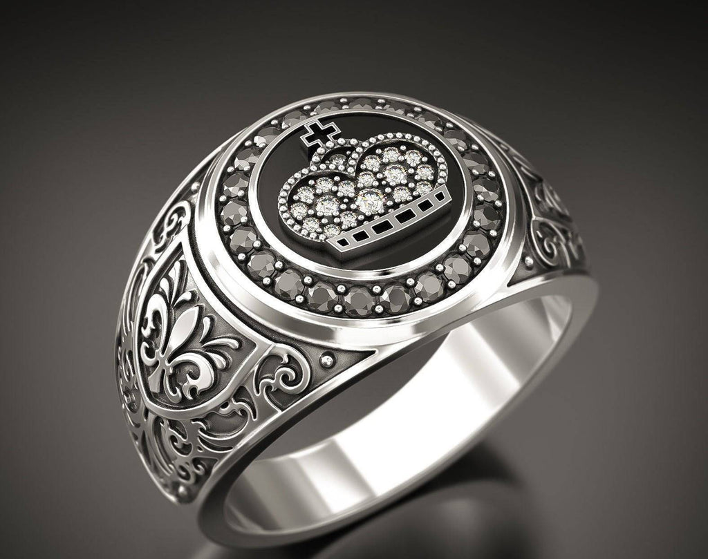 King Louis Crown Ring | Loni Design Group | Rings  | Men's jewelery|Mens jewelery| Men's pendants| men's necklace|mens Pendants| skull jewelry|Ladies Jewellery| Ladies pendants|ladies skull ring| skull wedding ring| Snake jewelry| gold| silver| Platnium|
