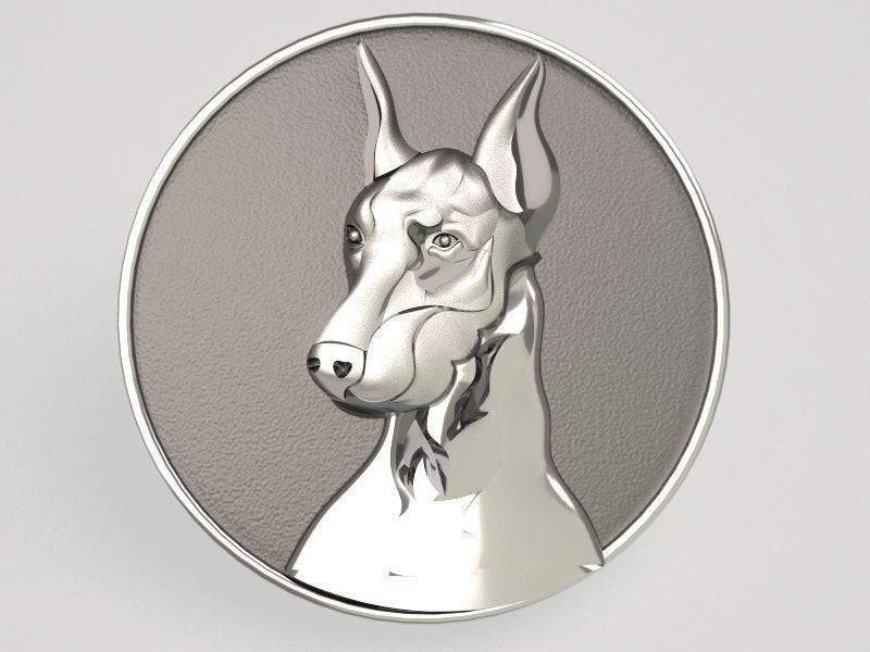 Shadow Doberman Dog Pendant *10k/14k/18k White, Yellow, Rose, Green Gold, Gold Plated & Silver* Pet Animal Puppy Family Charm Necklace Gift | Loni Design Group |   | Men's jewelery|Mens jewelery| Men's pendants| men's necklace|mens Pendants| skull jewelry|Ladies Jewellery| Ladies pendants|ladies skull ring| skull wedding ring| Snake jewelry| gold| silver| Platnium|