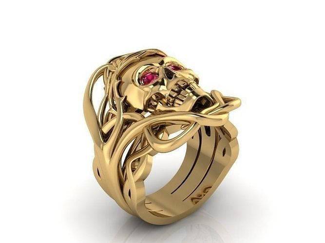 Living Dead Skull Ring | Loni Design Group | Rings  | Men's jewelery|Mens jewelery| Men's pendants| men's necklace|mens Pendants| skull jewelry|Ladies Jewellery| Ladies pendants|ladies skull ring| skull wedding ring| Snake jewelry| gold| silver| Platnium|
