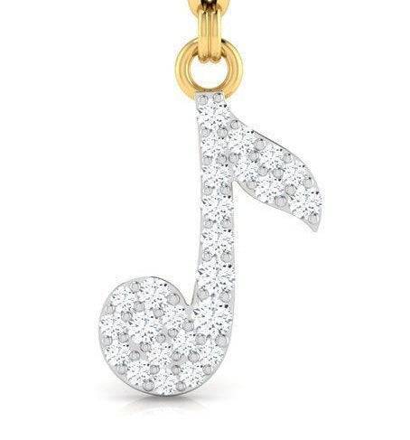 Music Note Pendant *Moissanite With 10k/14k/18k White, Yellow Rose Green Gold, Gold Plated & Silver* Sing Band Dance Karaoke Charm Necklace | Loni Design Group |   | Men's jewelery|Mens jewelery| Men's pendants| men's necklace|mens Pendants| skull jewelry|Ladies Jewellery| Ladies pendants|ladies skull ring| skull wedding ring| Snake jewelry| gold| silver| Platnium|