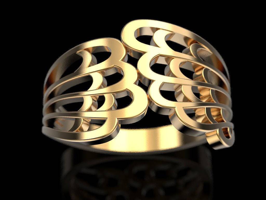 Modern Wing Ring | Loni Design Group | Rings  | Men's jewelery|Mens jewelery| Men's pendants| men's necklace|mens Pendants| skull jewelry|Ladies Jewellery| Ladies pendants|ladies skull ring| skull wedding ring| Snake jewelry| gold| silver| Platnium|