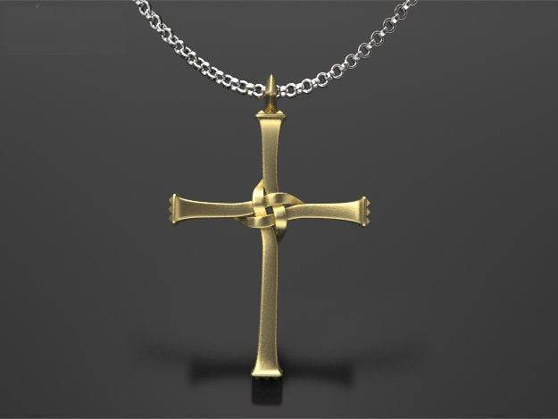 Didymus Cross Pendant *10k/14k/18k White, Yellow, Rose Green Gold, Gold Plated & Silver* Religion Catholic Crucifix Necklace Charm God Gift | Loni Design Group |   | Men's jewelery|Mens jewelery| Men's pendants| men's necklace|mens Pendants| skull jewelry|Ladies Jewellery| Ladies pendants|ladies skull ring| skull wedding ring| Snake jewelry| gold| silver| Platnium|