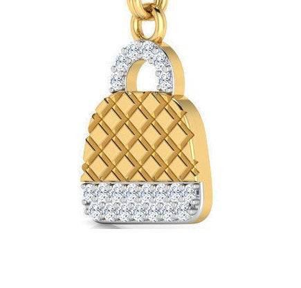 Fancy Purse Pendant *Moissanite With 10k/14k/18k White, Yellow, Rose, Green Gold, Gold Plated & Silver* Handbag Women Girl Charm Necklace | Loni Design Group |   | Men's jewelery|Mens jewelery| Men's pendants| men's necklace|mens Pendants| skull jewelry|Ladies Jewellery| Ladies pendants|ladies skull ring| skull wedding ring| Snake jewelry| gold| silver| Platnium|