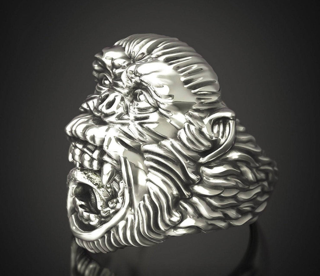 Wild Gorilla Ring | Loni Design Group | Rings  | Men's jewelery|Mens jewelery| Men's pendants| men's necklace|mens Pendants| skull jewelry|Ladies Jewellery| Ladies pendants|ladies skull ring| skull wedding ring| Snake jewelry| gold| silver| Platnium|