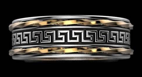 Cyril Greek Ring | Loni Design Group | Rings  | Men's jewelery|Mens jewelery| Men's pendants| men's necklace|mens Pendants| skull jewelry|Ladies Jewellery| Ladies pendants|ladies skull ring| skull wedding ring| Snake jewelry| gold| silver| Platnium|