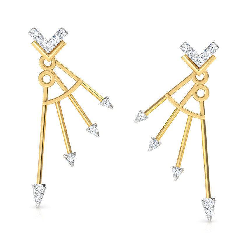 Quiver Arrow Earrings *Moissanite With 10k/14k/18k White, Yellow, Rose, Green Gold, Gold Plated & Silver* Archery Bow Women Woman Girl Gift | Loni Design Group |   | Men's jewelery|Mens jewelery| Men's pendants| men's necklace|mens Pendants| skull jewelry|Ladies Jewellery| Ladies pendants|ladies skull ring| skull wedding ring| Snake jewelry| gold| silver| Platnium|