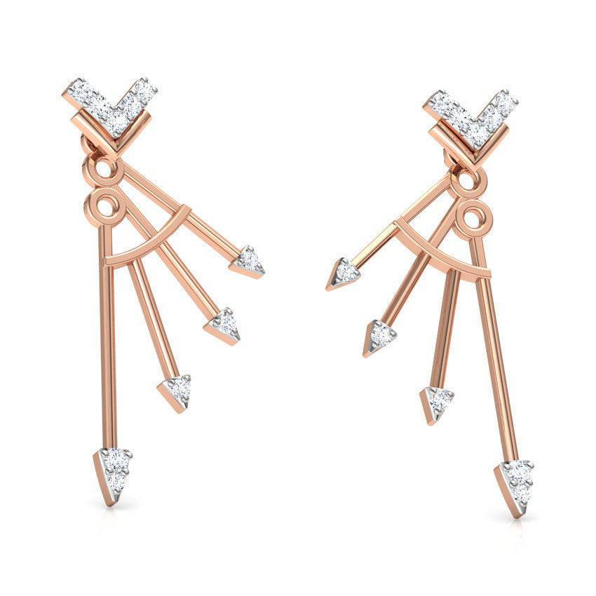 Quiver Arrow Earrings *Moissanite With 10k/14k/18k White, Yellow, Rose, Green Gold, Gold Plated & Silver* Archery Bow Women Woman Girl Gift | Loni Design Group |   | Men's jewelery|Mens jewelery| Men's pendants| men's necklace|mens Pendants| skull jewelry|Ladies Jewellery| Ladies pendants|ladies skull ring| skull wedding ring| Snake jewelry| gold| silver| Platnium|