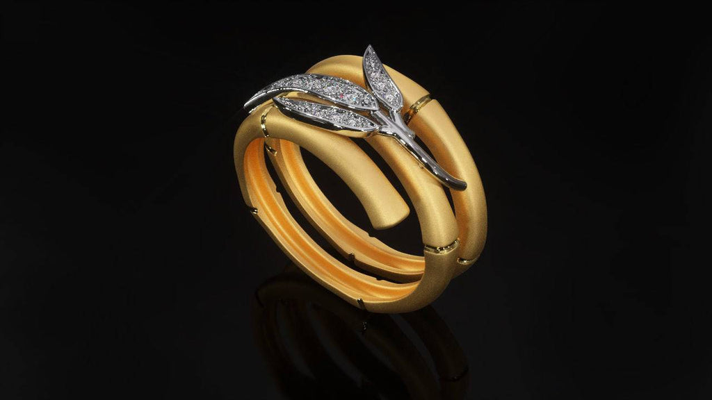 Lucky Bamboo Ring | Loni Design Group | Rings  | Men's jewelery|Mens jewelery| Men's pendants| men's necklace|mens Pendants| skull jewelry|Ladies Jewellery| Ladies pendants|ladies skull ring| skull wedding ring| Snake jewelry| gold| silver| Platnium|