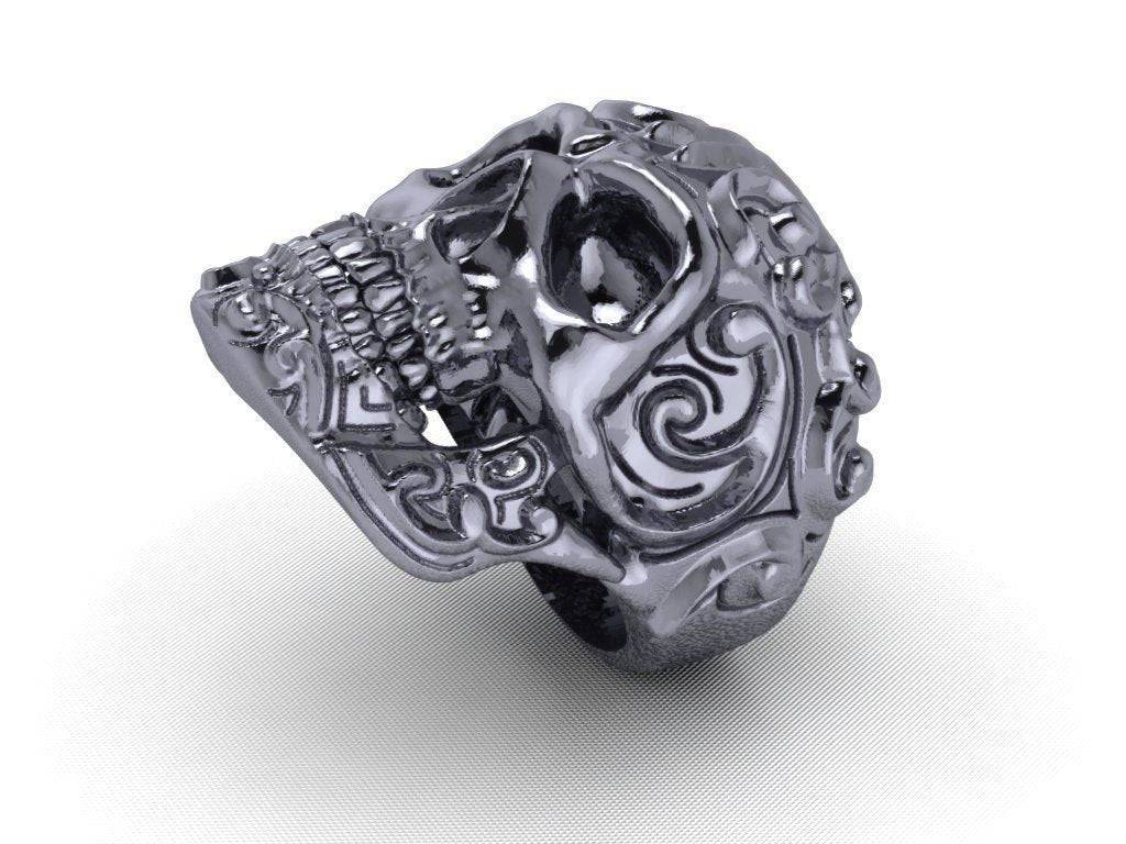 Reznor Skull Ring | Loni Design Group | Rings  | Men's jewelery|Mens jewelery| Men's pendants| men's necklace|mens Pendants| skull jewelry|Ladies Jewellery| Ladies pendants|ladies skull ring| skull wedding ring| Snake jewelry| gold| silver| Platnium|
