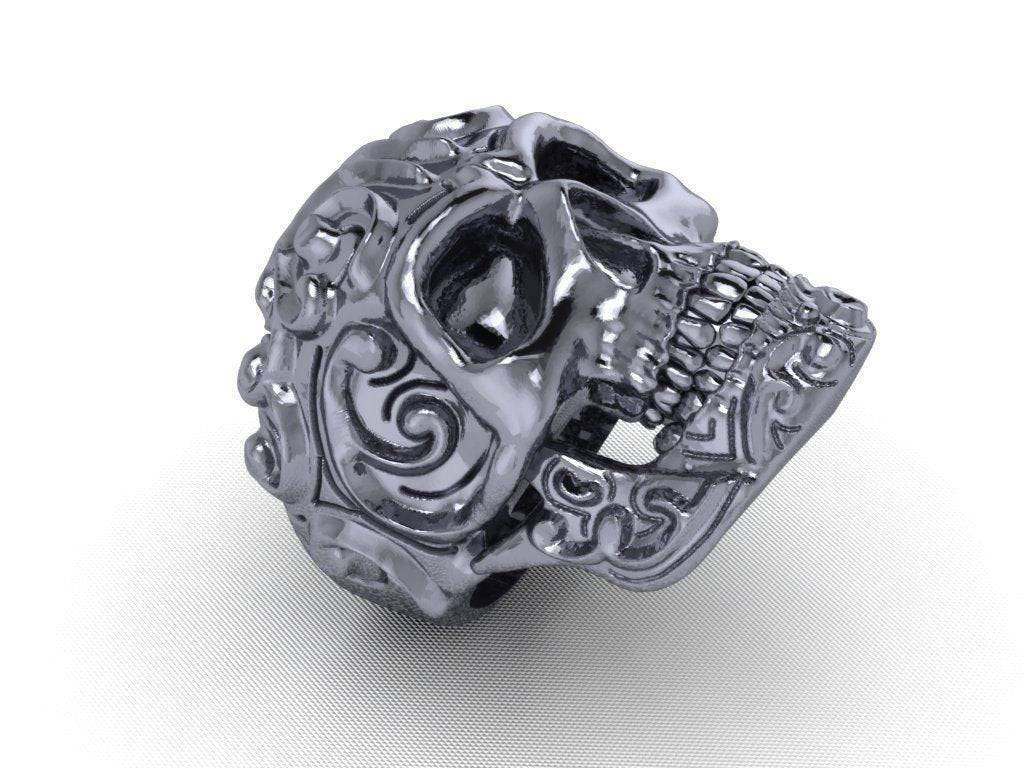 Reznor Skull Ring | Loni Design Group | Rings  | Men's jewelery|Mens jewelery| Men's pendants| men's necklace|mens Pendants| skull jewelry|Ladies Jewellery| Ladies pendants|ladies skull ring| skull wedding ring| Snake jewelry| gold| silver| Platnium|