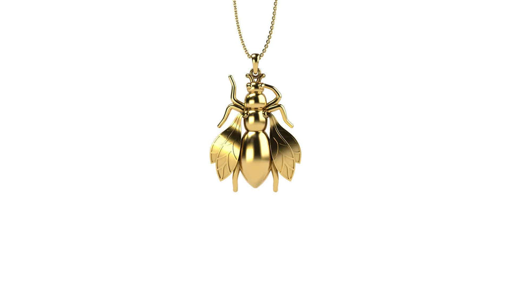 Yellow Jacket Wasp Pendant *10k/14k/18k White, Yellow, Rose, Green Gold, Gold Plated & Silver* Hornet Bee Bug Animal Charm Necklace Gift | Loni Design Group |   | Men's jewelery|Mens jewelery| Men's pendants| men's necklace|mens Pendants| skull jewelry|Ladies Jewellery| Ladies pendants|ladies skull ring| skull wedding ring| Snake jewelry| gold| silver| Platnium|