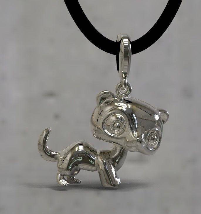 Minerva Mink Pendant *10k/14k/18k White, Yellow, Rose, Green Gold, Gold Plated & Silver* Animal Squirrel Weasel Cat Pet Vet Charm Necklace | Loni Design Group |   | Men's jewelery|Mens jewelery| Men's pendants| men's necklace|mens Pendants| skull jewelry|Ladies Jewellery| Ladies pendants|ladies skull ring| skull wedding ring| Snake jewelry| gold| silver| Platnium|