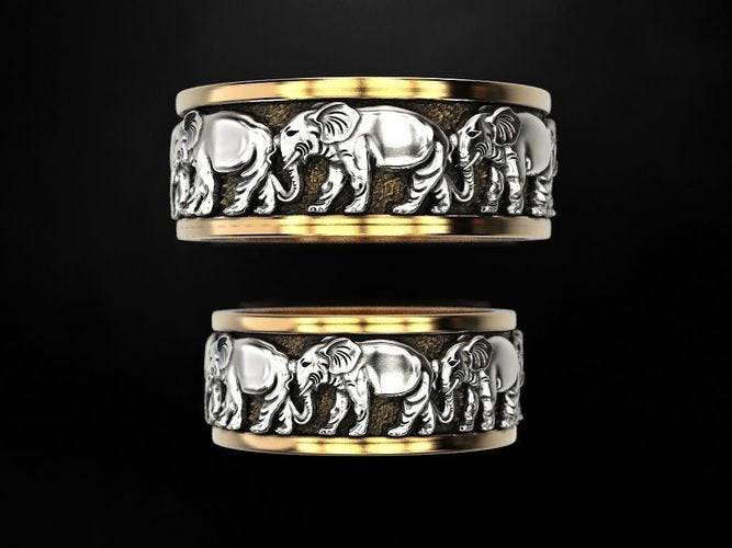 March Of The Elephants Ring | Loni Design Group | Rings  | Men's jewelery|Mens jewelery| Men's pendants| men's necklace|mens Pendants| skull jewelry|Ladies Jewellery| Ladies pendants|ladies skull ring| skull wedding ring| Snake jewelry| gold| silver| Platnium|