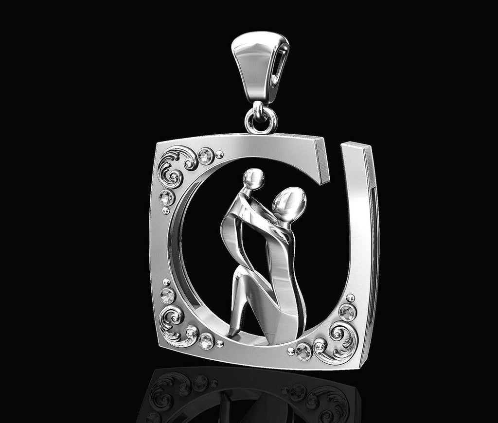 Happy Family Pendant *Moissanite With 10k/14k/18k White, Yellow, Rose, Green Gold, Gold Plated & Silver* Baby Boy Girl Child Mom Dad Charm | Loni Design Group |   | Men's jewelery|Mens jewelery| Men's pendants| men's necklace|mens Pendants| skull jewelry|Ladies Jewellery| Ladies pendants|ladies skull ring| skull wedding ring| Snake jewelry| gold| silver| Platnium|