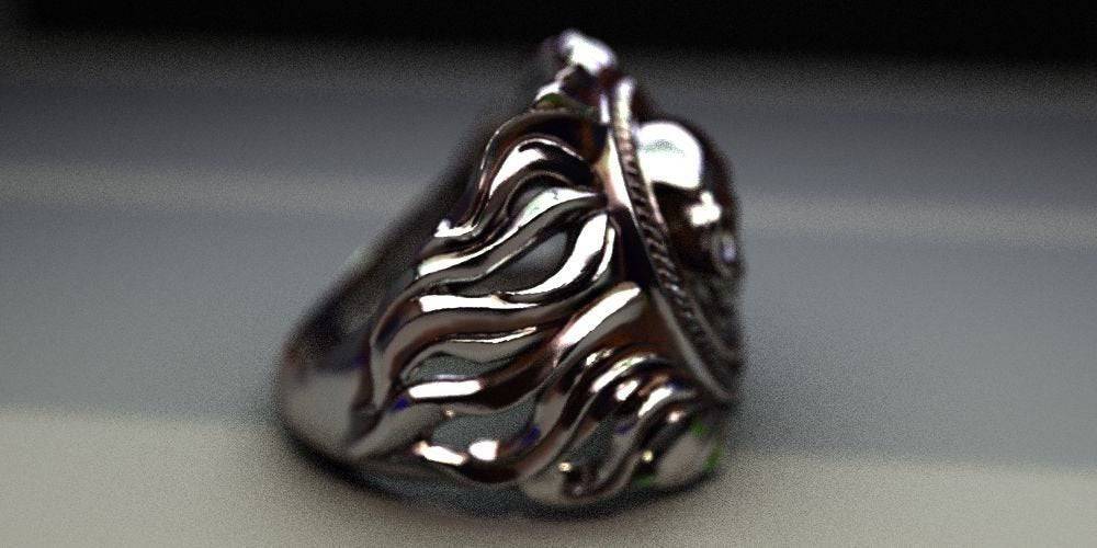 Alaz Flame Skull Ring | Loni Design Group | Rings  | Men's jewelery|Mens jewelery| Men's pendants| men's necklace|mens Pendants| skull jewelry|Ladies Jewellery| Ladies pendants|ladies skull ring| skull wedding ring| Snake jewelry| gold| silver| Platnium|