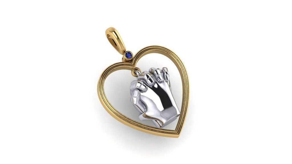 Holding Hands Pendant *Moissanite With 10k/14k/18k White, Yellow, Rose, Green Gold, Gold Plated & Silver* Heart Love Charm Necklace Gift | Loni Design Group |   | Men's jewelery|Mens jewelery| Men's pendants| men's necklace|mens Pendants| skull jewelry|Ladies Jewellery| Ladies pendants|ladies skull ring| skull wedding ring| Snake jewelry| gold| silver| Platnium|