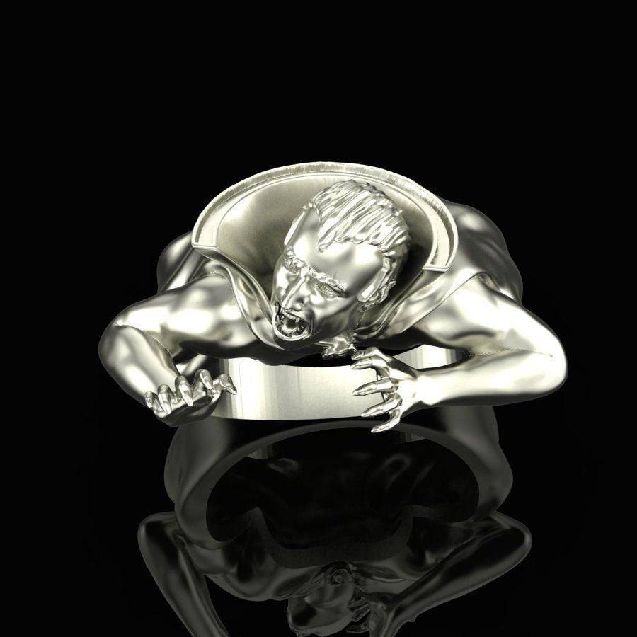 Dracula Vampire Ring | Loni Design Group | Rings  | Men's jewelery|Mens jewelery| Men's pendants| men's necklace|mens Pendants| skull jewelry|Ladies Jewellery| Ladies pendants|ladies skull ring| skull wedding ring| Snake jewelry| gold| silver| Platnium|