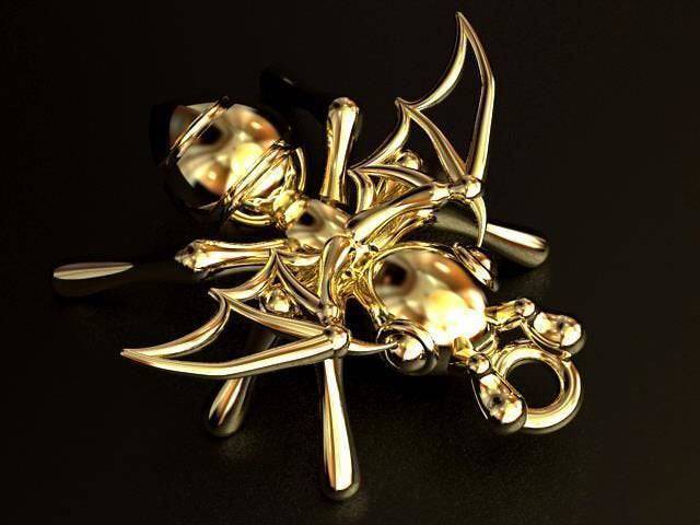 Devil Ant Pendant *10k/14k/18k White, Yellow, Rose, Green Gold, Gold Plated & Silver* Animal Bug Insect Pet Wing Ghost Charm Necklace Gift | Loni Design Group |   | Men's jewelery|Mens jewelery| Men's pendants| men's necklace|mens Pendants| skull jewelry|Ladies Jewellery| Ladies pendants|ladies skull ring| skull wedding ring| Snake jewelry| gold| silver| Platnium|