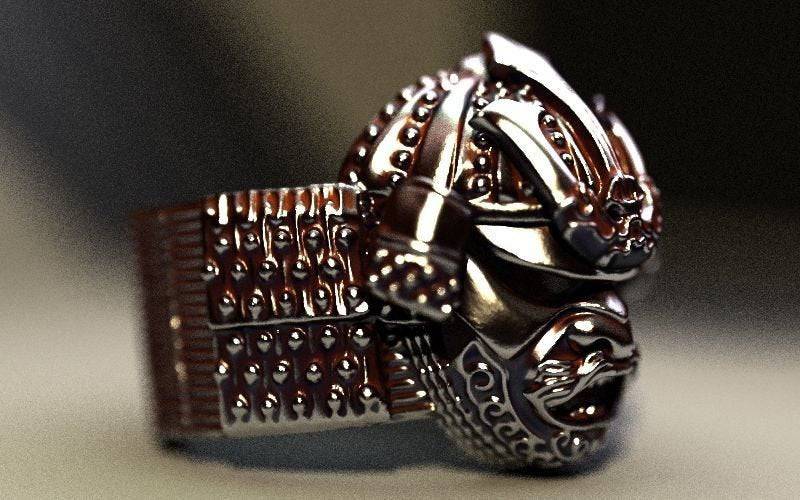 Nobunaga Samurai Ring | Loni Design Group | Rings  | Men's jewelery|Mens jewelery| Men's pendants| men's necklace|mens Pendants| skull jewelry|Ladies Jewellery| Ladies pendants|ladies skull ring| skull wedding ring| Snake jewelry| gold| silver| Platnium|