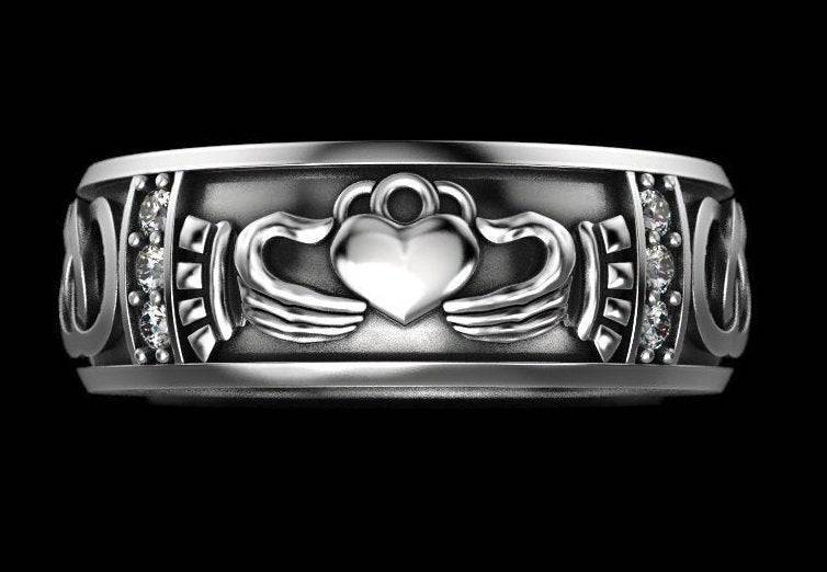Maeve Claddagh Ring | Loni Design Group | Rings  | Men's jewelery|Mens jewelery| Men's pendants| men's necklace|mens Pendants| skull jewelry|Ladies Jewellery| Ladies pendants|ladies skull ring| skull wedding ring| Snake jewelry| gold| silver| Platnium|