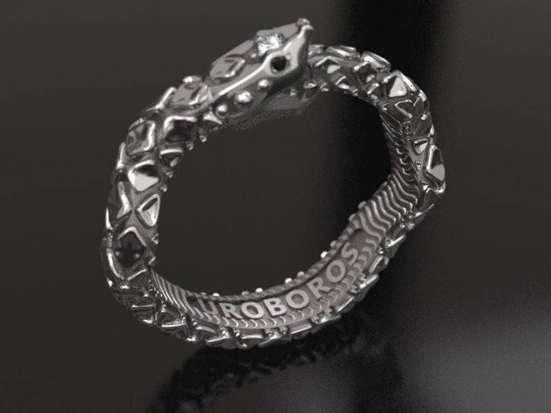 Jormungandr Ouroboros Ring | Loni Design Group | Rings  | Men's jewelery|Mens jewelery| Men's pendants| men's necklace|mens Pendants| skull jewelry|Ladies Jewellery| Ladies pendants|ladies skull ring| skull wedding ring| Snake jewelry| gold| silver| Platnium|