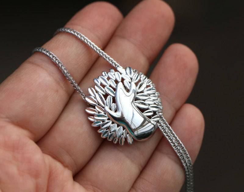 Windy Tree Pendant *10k/14k/18k White, Yellow, Rose, Green Gold, Gold Plated & Silver* Nature Branch Leaf Leaves Women Charm Necklace Gift | Loni Design Group |   | Men's jewelery|Mens jewelery| Men's pendants| men's necklace|mens Pendants| skull jewelry|Ladies Jewellery| Ladies pendants|ladies skull ring| skull wedding ring| Snake jewelry| gold| silver| Platnium|