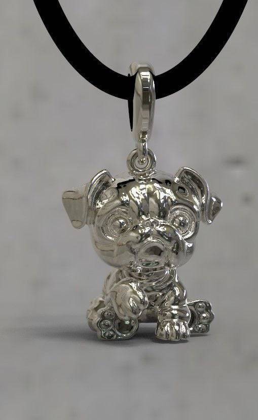 Percy Dog Pendant *10k/14k/18k White, Yellow, Rose, Green Gold, Gold Plated & Silver* Animal Puppy Pug Bulldog Pet Vet Charm Necklace Gift | Loni Design Group |   | Men's jewelery|Mens jewelery| Men's pendants| men's necklace|mens Pendants| skull jewelry|Ladies Jewellery| Ladies pendants|ladies skull ring| skull wedding ring| Snake jewelry| gold| silver| Platnium|
