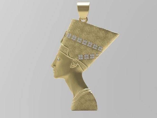 Queen Nefertiti Pendant *Moissanite With 10k/14k/18k White, Yellow, Rose, Green Gold, Gold Plated & Silver* Egypt Woman Charm Necklace Gift | Loni Design Group |   | Men's jewelery|Mens jewelery| Men's pendants| men's necklace|mens Pendants| skull jewelry|Ladies Jewellery| Ladies pendants|ladies skull ring| skull wedding ring| Snake jewelry| gold| silver| Platnium|