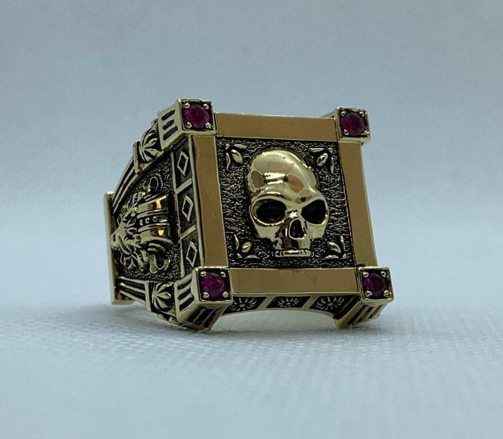 Red Death Skull Ring | Loni Design Group | Rings  | Men's jewelery|Mens jewelery| Men's pendants| men's necklace|mens Pendants| skull jewelry|Ladies Jewellery| Ladies pendants|ladies skull ring| skull wedding ring| Snake jewelry| gold| silver| Platnium|