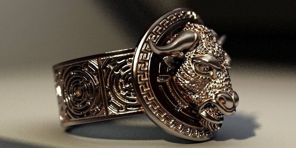 Chutzpar Minotaur Ring | Loni Design Group | Rings  | Men's jewelery|Mens jewelery| Men's pendants| men's necklace|mens Pendants| skull jewelry|Ladies Jewellery| Ladies pendants|ladies skull ring| skull wedding ring| Snake jewelry| gold| silver| Platnium|