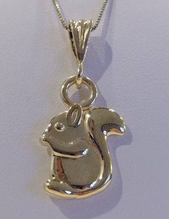 Nutty The Squirrel Pendant  *10k/14k/18k White, Yellow, Rose, Green Gold Gold Plated & Silver* Chipmunk Animal Pet Vet Charm Necklace Gift | Loni Design Group |   | Men's jewelery|Mens jewelery| Men's pendants| men's necklace|mens Pendants| skull jewelry|Ladies Jewellery| Ladies pendants|ladies skull ring| skull wedding ring| Snake jewelry| gold| silver| Platnium|