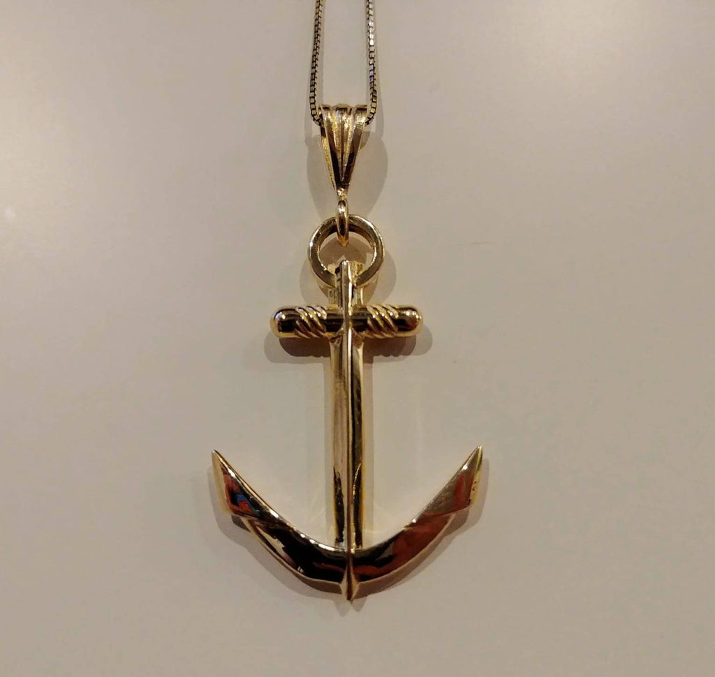 Yachtsman Anchor Pendant *10k/14k/18k White, Yellow, Rose, Green Gold Gold Plated & Silver* Boat Ship Water Sail Navy Charm Necklace Gift | Loni Design Group |   | Men's jewelery|Mens jewelery| Men's pendants| men's necklace|mens Pendants| skull jewelry|Ladies Jewellery| Ladies pendants|ladies skull ring| skull wedding ring| Snake jewelry| gold| silver| Platnium|