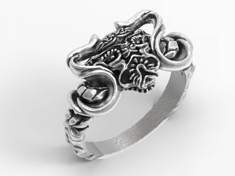 Tengu Demon Ring | Loni Design Group | Rings  | Men's jewelery|Mens jewelery| Men's pendants| men's necklace|mens Pendants| skull jewelry|Ladies Jewellery| Ladies pendants|ladies skull ring| skull wedding ring| Snake jewelry| gold| silver| Platnium|