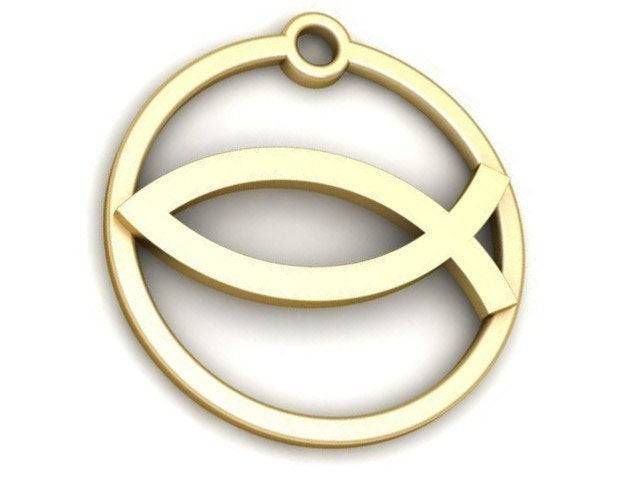 Jesus Fish Pendant *10k/14k/18k White, Yellow, Rose, Green Gold, Gold Plated & Silver* Ichthus Ichthys ΙΧΘΥϹ Christ Charm Necklace Gift | Loni Design Group |   | Men's jewelery|Mens jewelery| Men's pendants| men's necklace|mens Pendants| skull jewelry|Ladies Jewellery| Ladies pendants|ladies skull ring| skull wedding ring| Snake jewelry| gold| silver| Platnium|