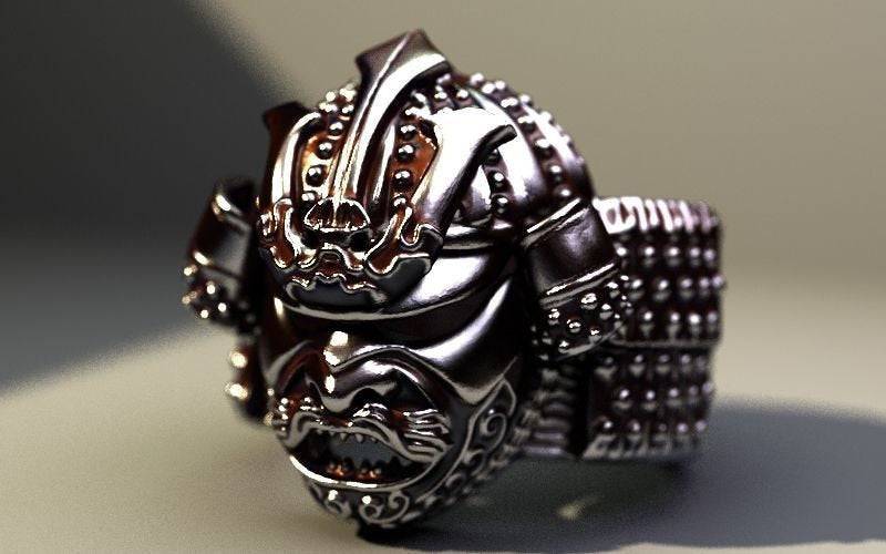 Nobunaga Samurai Ring | Loni Design Group | Rings  | Men's jewelery|Mens jewelery| Men's pendants| men's necklace|mens Pendants| skull jewelry|Ladies Jewellery| Ladies pendants|ladies skull ring| skull wedding ring| Snake jewelry| gold| silver| Platnium|