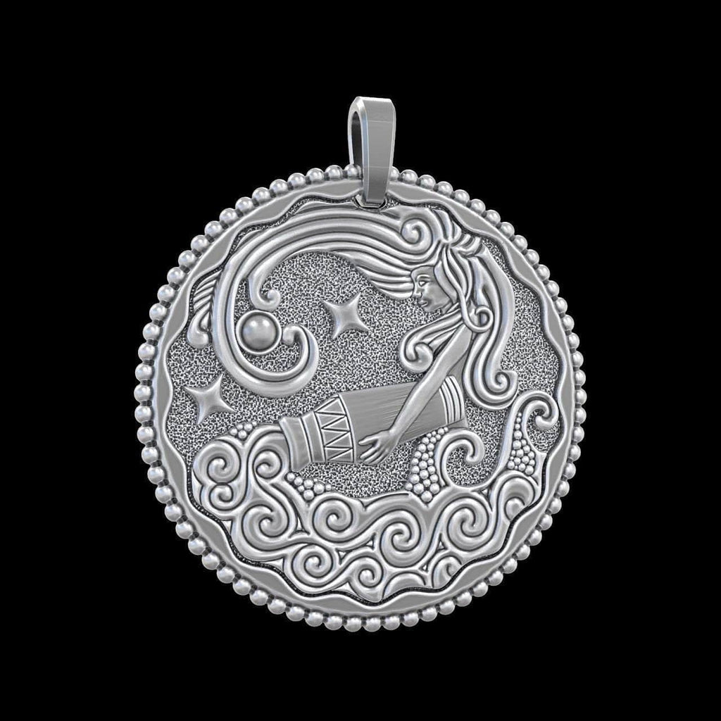 Shy Aquarius Pendant *10k/14k/18k White, Yellow, Rose, Green Gold, Gold Plated & Silver* Zodiac Horoscope Astrology Charm Necklace Gift | Loni Design Group |   | Men's jewelery|Mens jewelery| Men's pendants| men's necklace|mens Pendants| skull jewelry|Ladies Jewellery| Ladies pendants|ladies skull ring| skull wedding ring| Snake jewelry| gold| silver| Platnium|