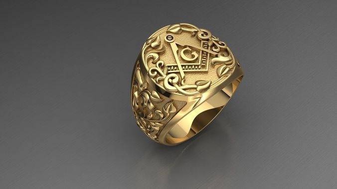 US Jewels Masonic Customizable Men's 10k or 14k Yellow Gold Past Master Ring,  Size 8|Amazon.com