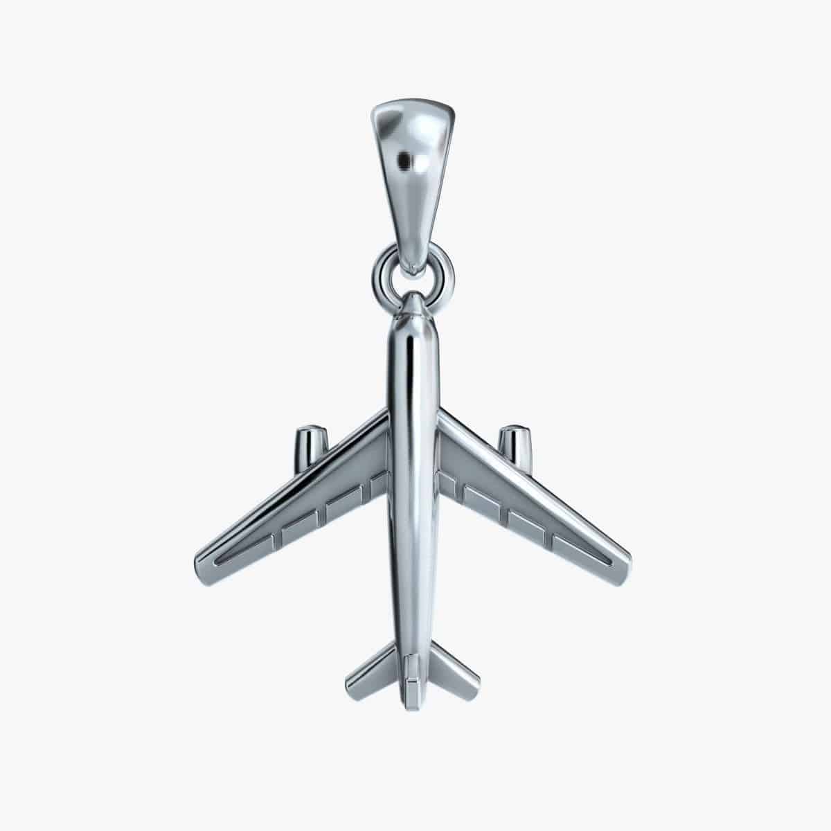 To The Sky Plane Pendant *10k/14k/18k White, Yellow, Rose, Green Gold, Gold  Plated & Silver* Jet Pilot Fly Cloud Airplane Necklace Charm, Loni Design  Group $384.03