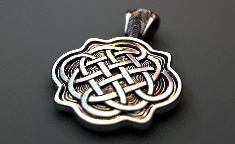 Celtic Cross Necklace - Mens - Stainless Steel