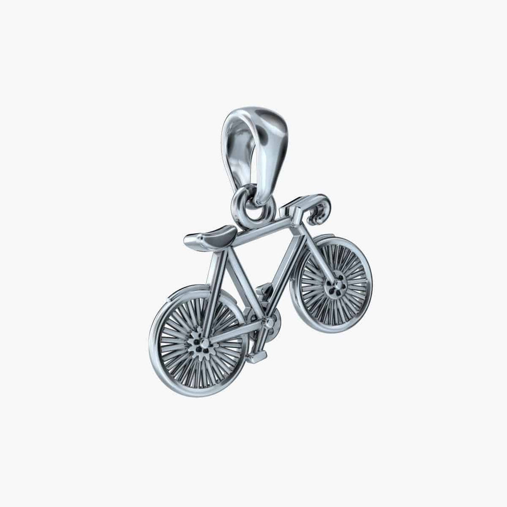 Classic Bicycle Pendant *10k/14k/18k White, Yellow, Rose, Green Gold, Gold Plated & Silver* Bike BMX Sport Race Men Women Charm Necklace | Loni Design Group |   | Men's jewelery|Mens jewelery| Men's pendants| men's necklace|mens Pendants| skull jewelry|Ladies Jewellery| Ladies pendants|ladies skull ring| skull wedding ring| Snake jewelry| gold| silver| Platnium|